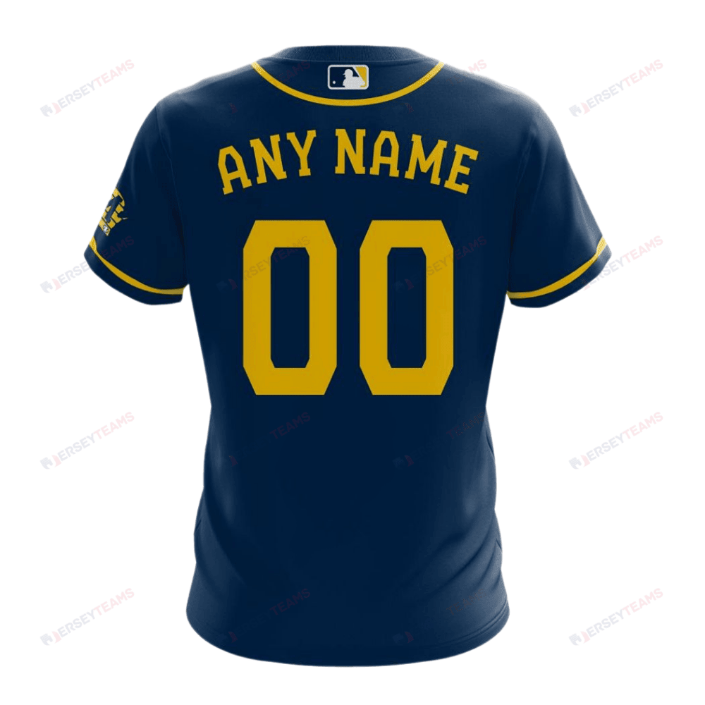 Milwaukee Brewers 2024/25 Alternate Kits Custom AOP T-Shirt - Navy