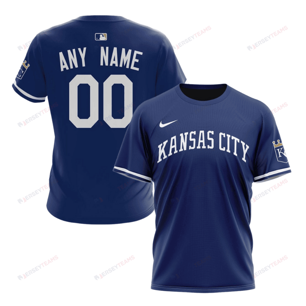 Kansas City Royals 2024/25 Alternate Kits Custom AOP T-Shirt - Blue
