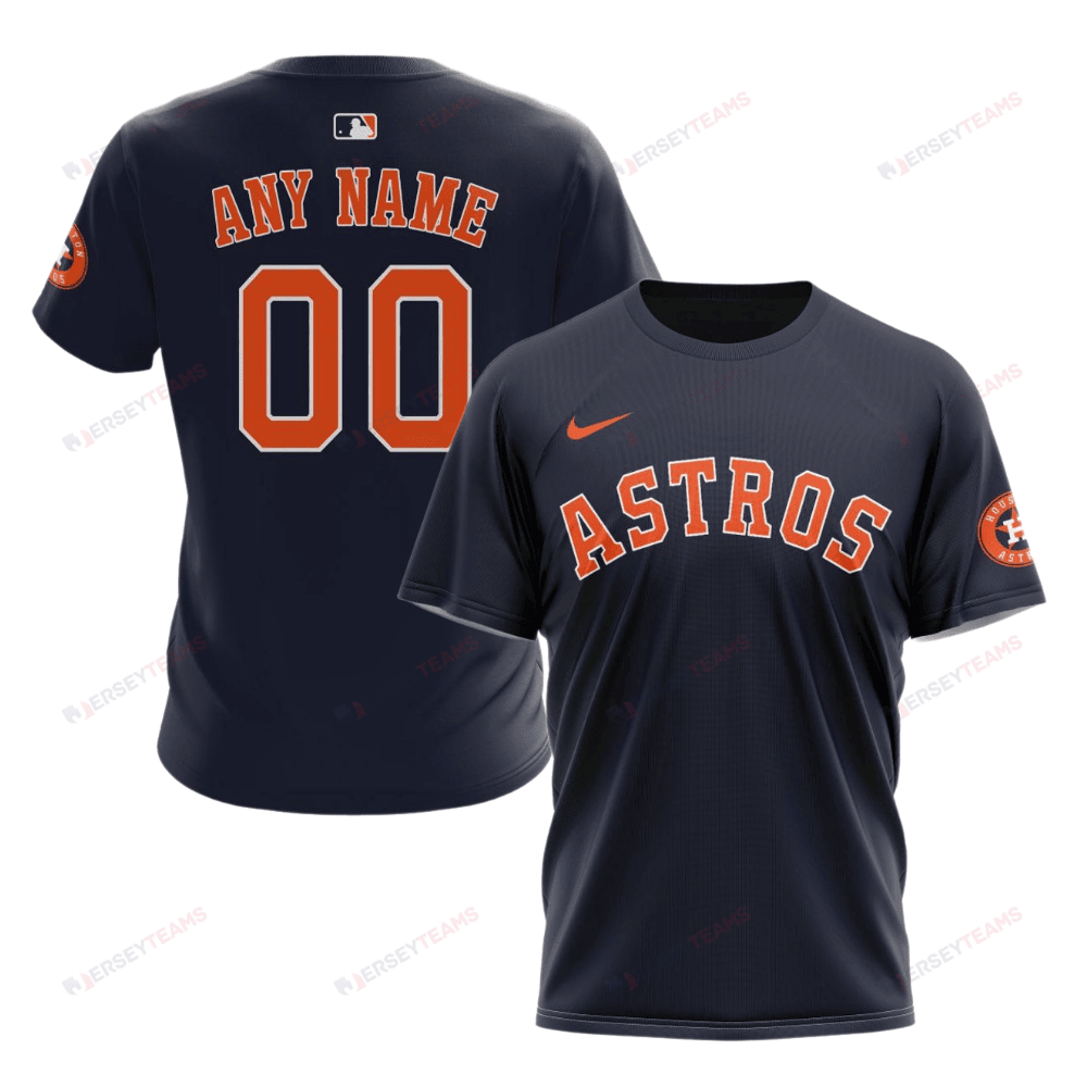 Houston Astros 2024/25 Alternate Kits Custom AOP T-Shirt - Navy