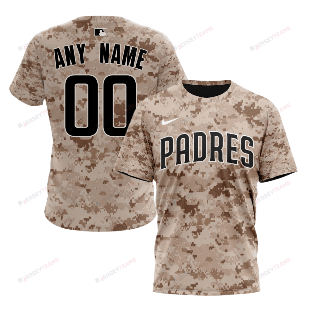 San Diego Padres 2024/25 Alternate Kits Custom AOP T-Shirt - Camo