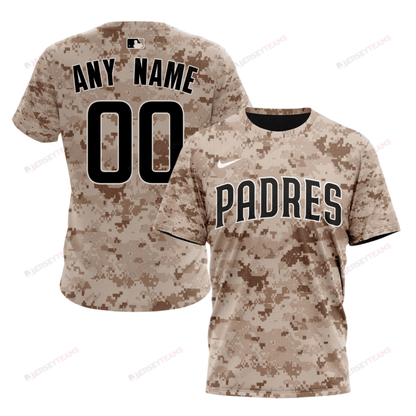 San Diego Padres 2024/25 Alternate Kits Custom AOP T-Shirt - Camo