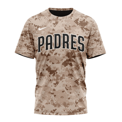 San Diego Padres 2024/25 Alternate Kits Custom AOP T-Shirt - Camo