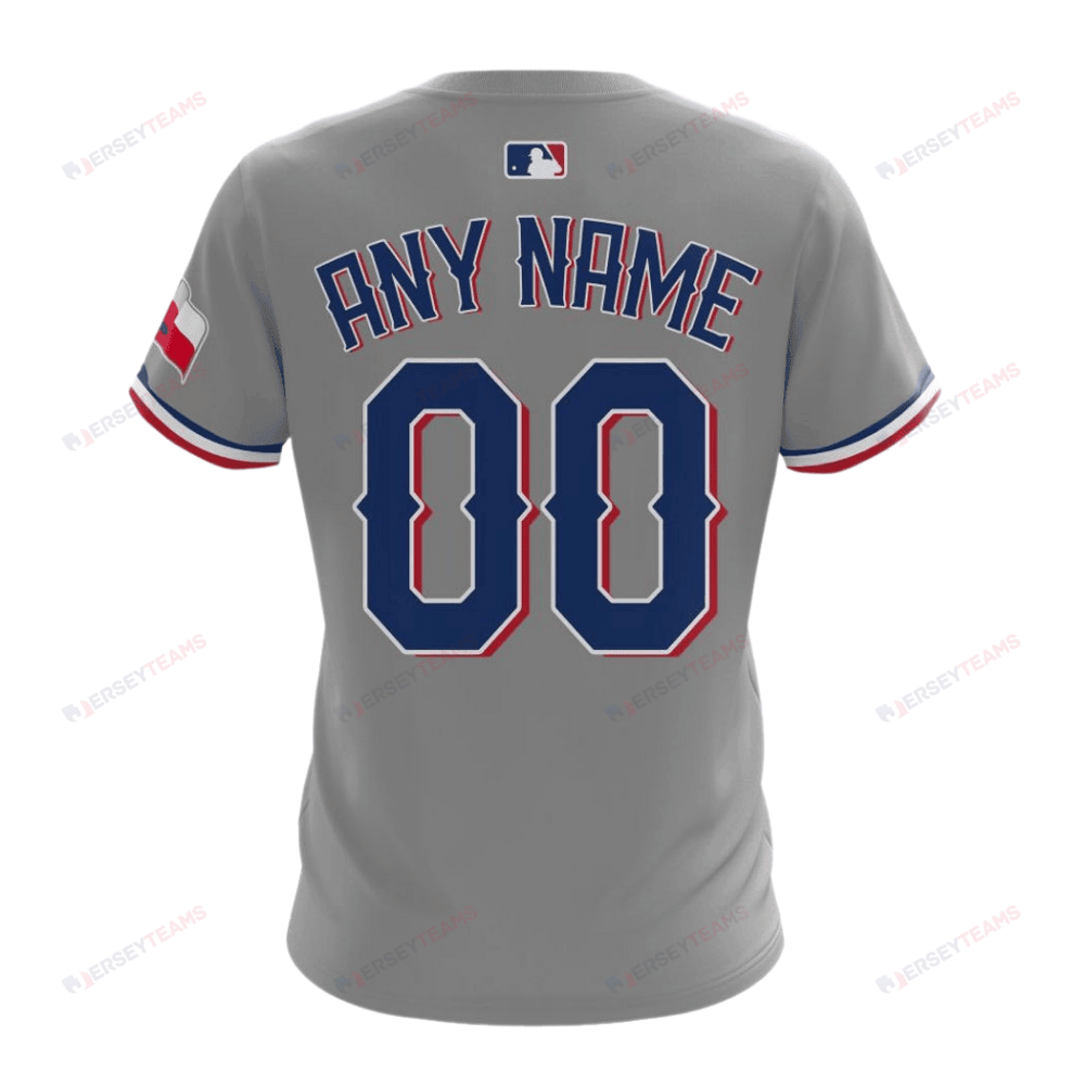 Texas Rangers 2024/25 Road Kits Custom AOP T-Shirt - Gray