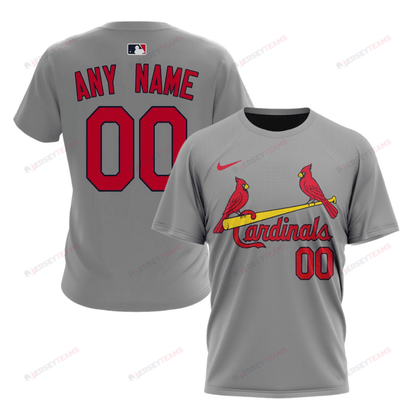 St. Louis Cardinals 2024/25 Road Kits Custom AOP T-Shirt - Gray