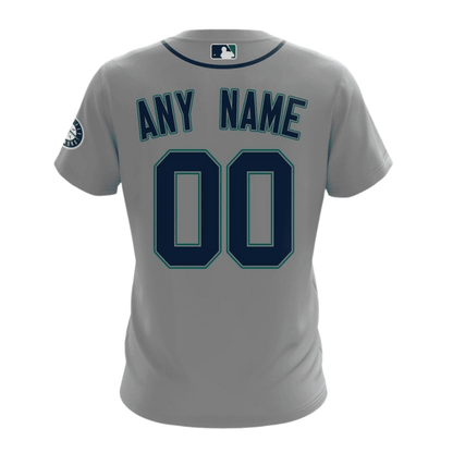 Seattle Mariners 2024/25 Road Kits Custom AOP T-Shirt - Gray