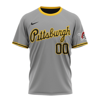 Pittsburgh Pirates 2024/25 Road Kits Custom AOP T-Shirt - Gray