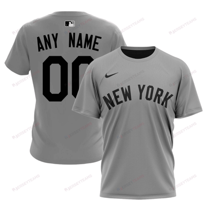 New York Yankees 2024/25 Road Kits Custom AOP T-Shirt - Gray