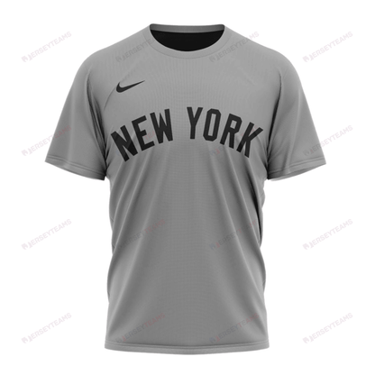 New York Yankees 2024/25 Road Kits Custom AOP T-Shirt - Gray