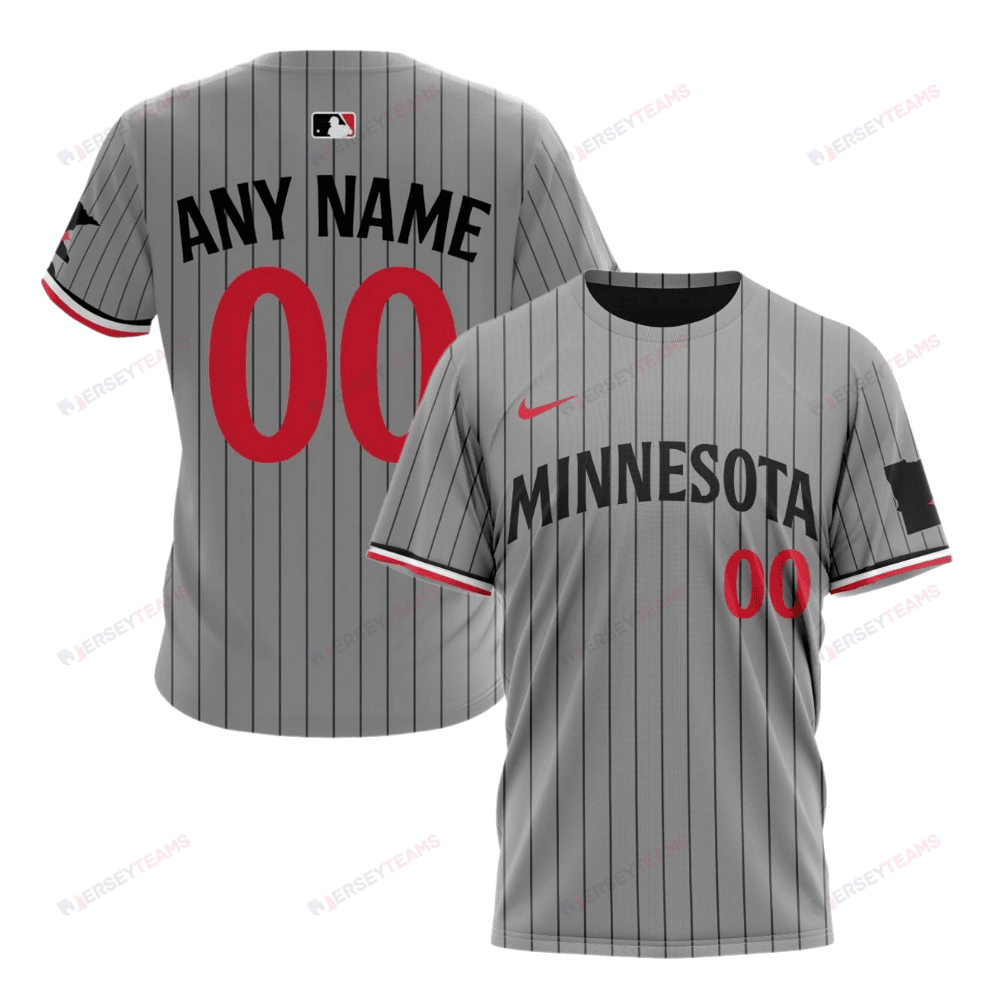 Minnesota Twins 2024/25 Road Kits Custom AOP T-Shirt - Gray