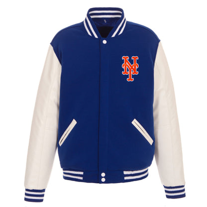 New York Mets Reversible Fleece Full-Snap Jacket - Men's Royal