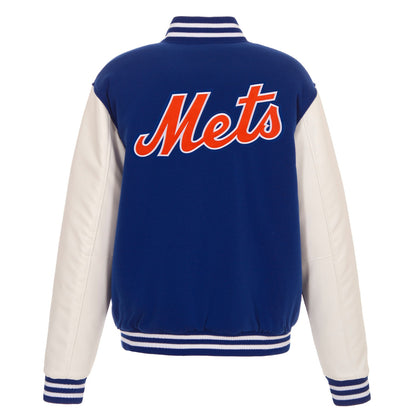 New York Mets Reversible Fleece Full-Snap Jacket - Men's Royal