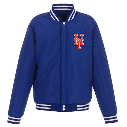 New York Mets Reversible Fleece Full-Snap Jacket - Men's Royal