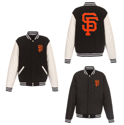 San Francisco Giants Reversible Fleece Full-Snap Jacket - Men's Black