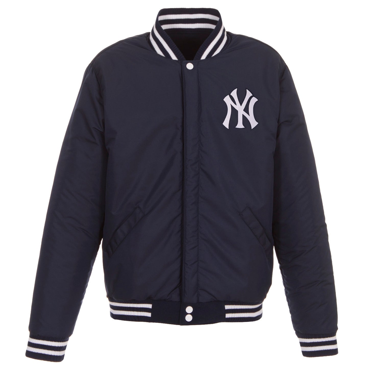 New York Yankees Reversible Fleece Full-Snap Jacket - Men's Navy