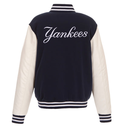 New York Yankees Reversible Fleece Full-Snap Jacket - Men's Navy
