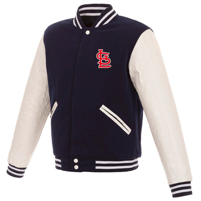 St. Louis Cardinals Reversible Fleece Full-Snap Jacket - Men's Navy