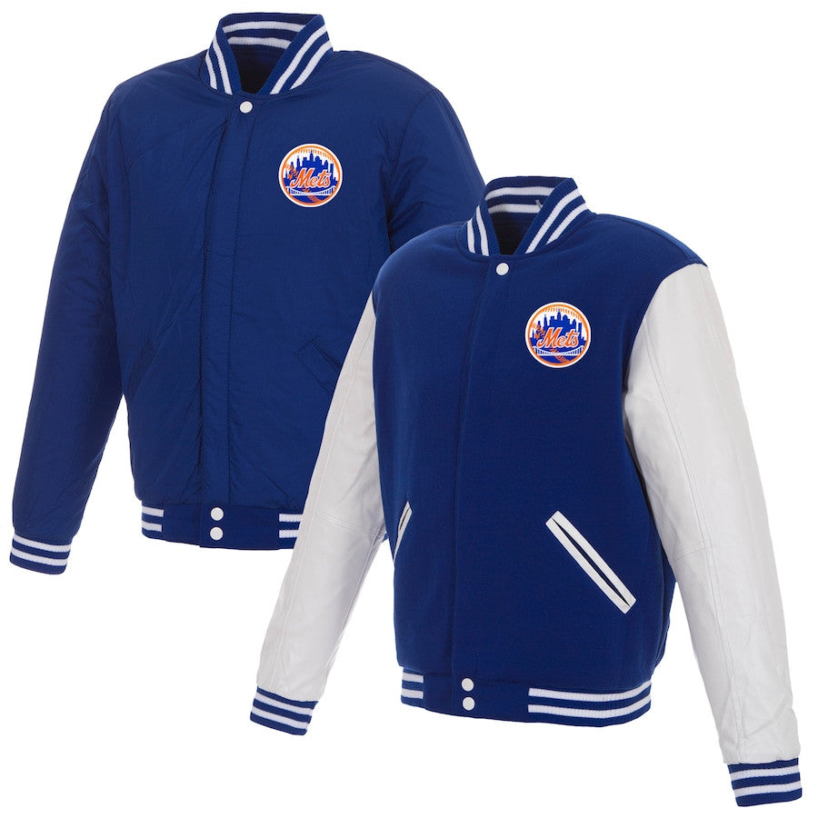 New York Mets Reversible Fleece Full-Snap Jacket - Men's