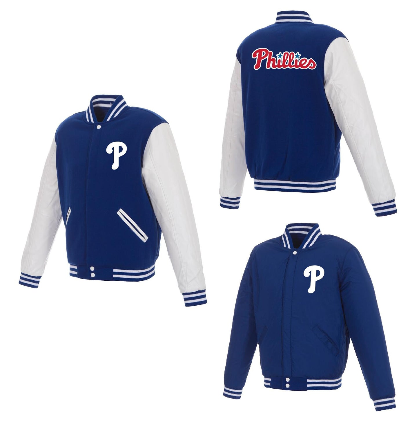Philadelphia Phillies Reversible Fleece Full-Snap Jacket - Men's Royal