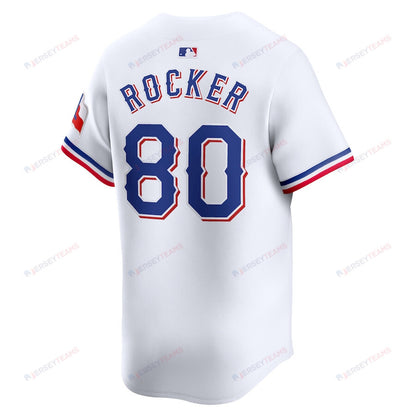 Kumar Rocker 80 Texas Rangers Home Limited Player Men Jersey - White