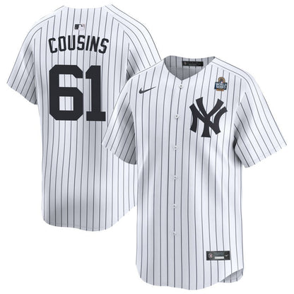 Jake Cousins 61 New York Yankees 2024 World Series Home Limited Player Men Jersey - White