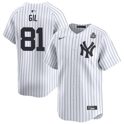 Luis Gil 81 New York Yankees 2024 World Series Home Limited Player Men Jersey - White