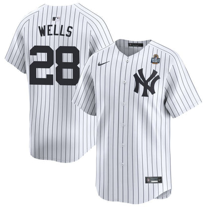 Austin Wells 28 New York Yankees 2024 World Series Home Limited Player Men Jersey - White
