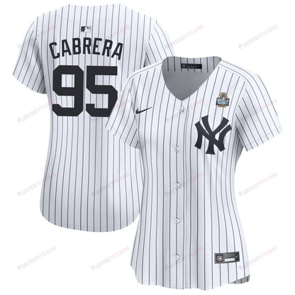 Oswaldo Cabrera 95 New York Yankees Women's 2024 World Series Home Limited Jersey - White