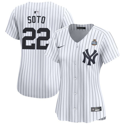 Juan Soto 22 New York Yankees Women's 2024 World Series Home Limited Jersey - White