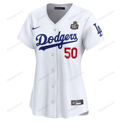 Mookie Betts 50 Los Angeles Dodgers Women's 2024 World Series Limited Player Jersey - White