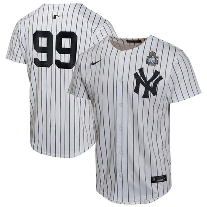 Aaron Judge 99 New York Yankees 2024 World Series Home Game Player YOUTH Jersey - White