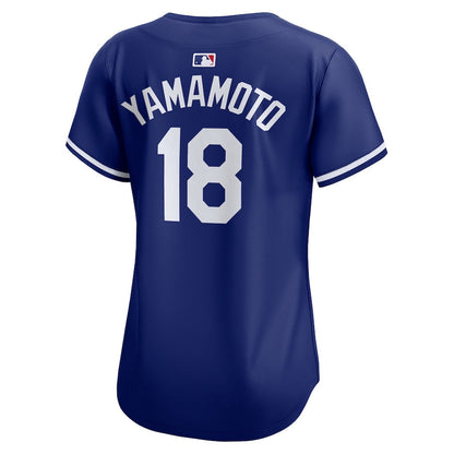 Yoshinobu Yamamoto 18 Los Angeles Dodgers Women's 2024 World Series Alternate Limited Jersey - Royal