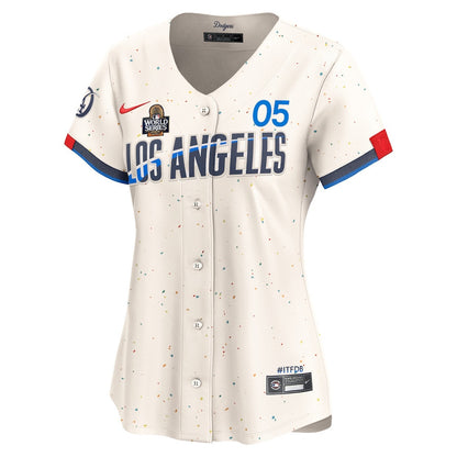 Freddie Freeman 5 Los Angeles Dodgers Women's 2024 World Series Champions City Connect Limited Player Jersey - Cream