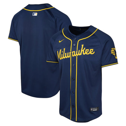 Milwaukee Brewers Alternate Limited YOUTH Jersey - Navy