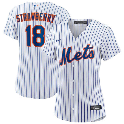 Darryl Strawberry 18 New York Mets Home Player Women Jersey - White
