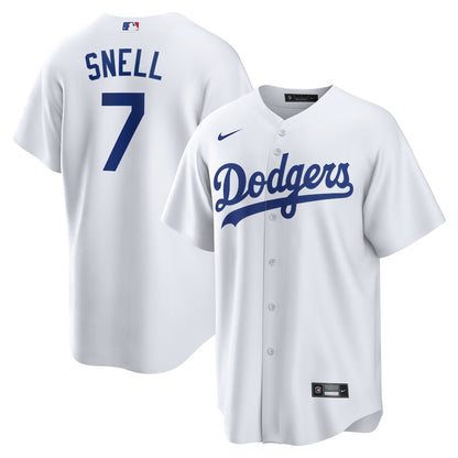 Blake Snell 7 Los Angeles Dodgers Home Player Men Jersey - White