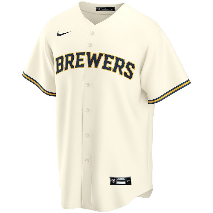 Bob Uecker #9 Milwaukee Brewers Home Jersey - Cream