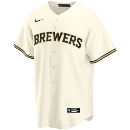 Bob Uecker #9 Milwaukee Brewers Home Jersey - Cream