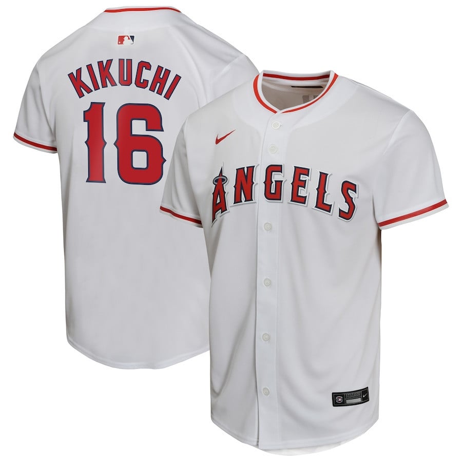 Yusei Kikuchi 16 Los Angeles Angels YOUTH Home Game Player Jersey - White