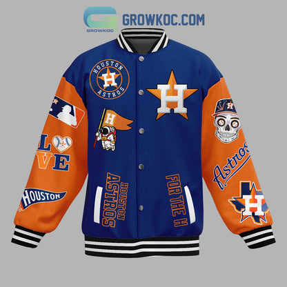 Houston Astros MLB Ready 2 Reign Baseball Jacket - All Over Printed - Blue - All-Over-Printed Jacket