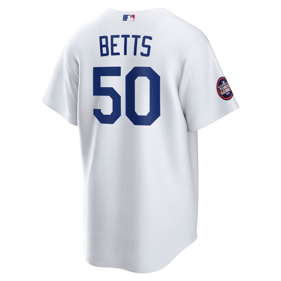Mookie Betts 50 Los Angeles Dodgers 2025 MLB World Tour: Tokyo Series Home Player Men Jersey - White