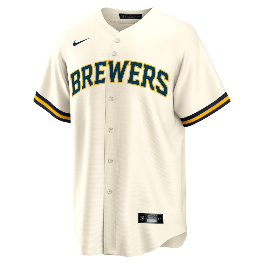 Jackson Chourio 11 Milwaukee Brewers Home Men Jersey - Cream