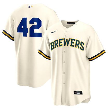 Milwaukee Brewers Home 2025 Jackie Robinson Day Men Jersey - Cream