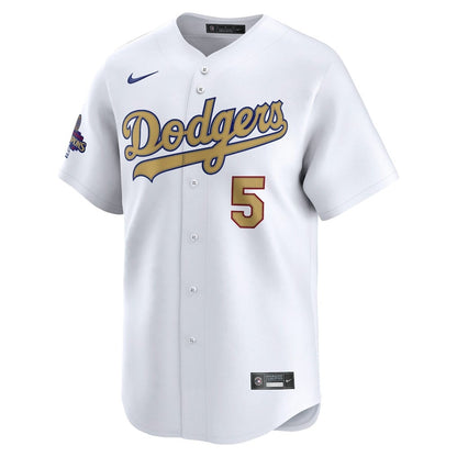 Freddie Freeman 5 Los Angeles Dodgers 2025 Gold Collection Limited Men Jersey - White