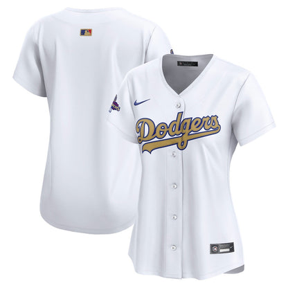Los Angeles Dodgers Women's 2025 Gold Collection Limited Jersey - White