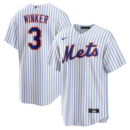 Jesse Winker 3 New York Mets Home Men Jersey - White