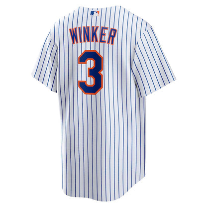 Jesse Winker 3 New York Mets Home Men Jersey - White