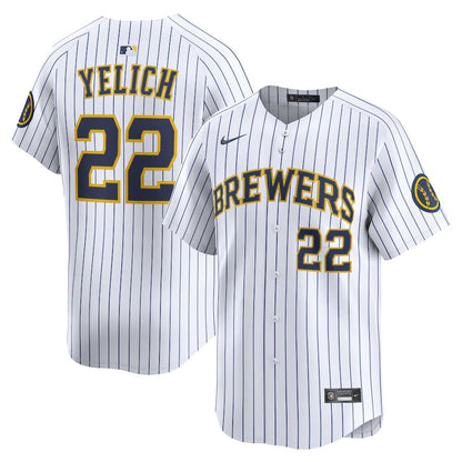 Christian Yelich 22 Milwaukee Brewers Alternate Limited Men Jersey - White