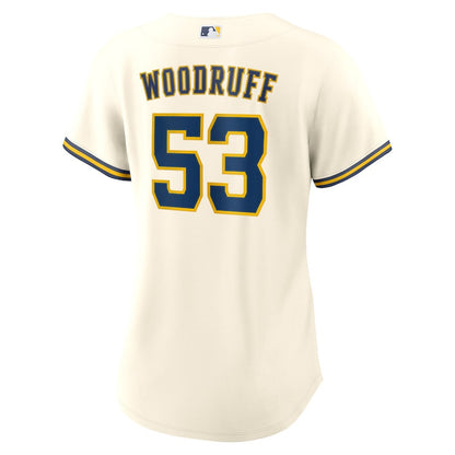 Brandon Woodruff 53 Milwaukee Brewers Women's Home Jersey - White