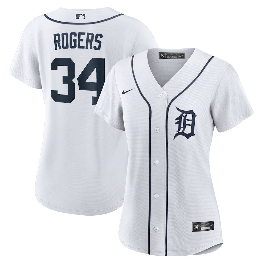 Jake Rogers 34 Detroit Tigers Women's Home Jersey - White