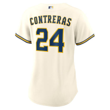 William Contreras 24 Milwaukee Brewers Women's Home Jersey - Cream